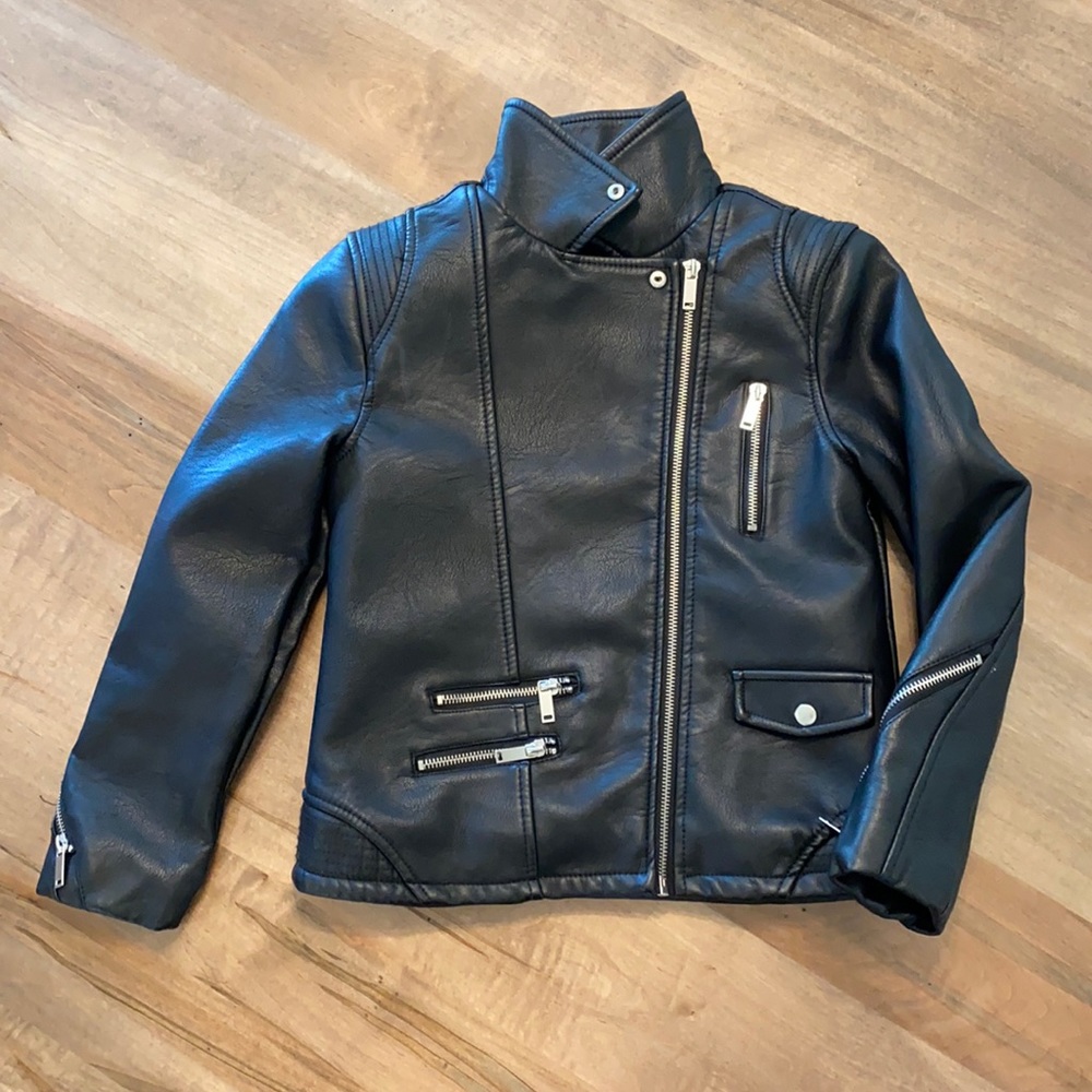 Zara Girls Faux Leather Jacket Size 9/10